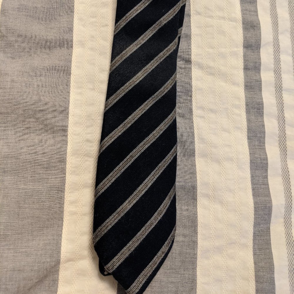 SuitSupply Blue grey striped tie